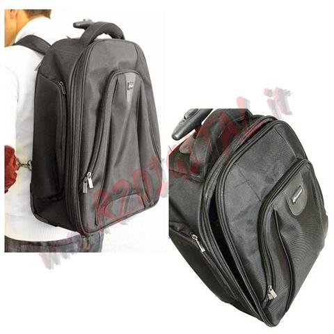 Borsa 17 15 15.4 15.6 Trolley Nero Con Ruote E Tracolla - Foto 1