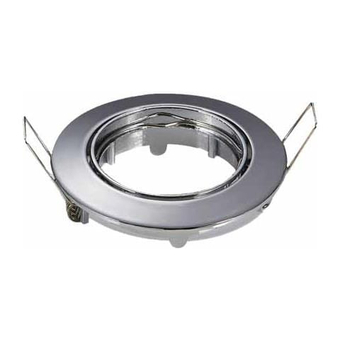 Porta Faretti Led Gu10 Incasso Orientabile Rotondo 82 Mm. Cromo Lucido Vt-779 Rd 3589 - Foto 2