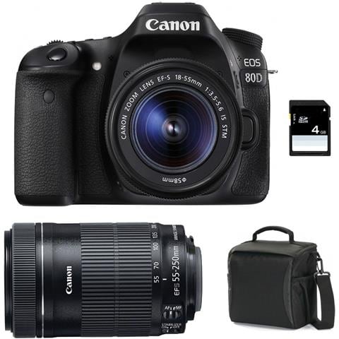 Eos 80D + 18-55 + 55-250 Stm Stm + Borsa + 4Gb Sd - Foto 1