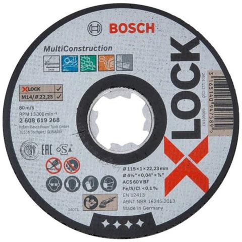Professional 2608619268 Mola da Taglio Dritta per Multimateriale, X-Lock, Ø115 mm, Diametro Ø: 22.23 mm, Spessore: 1 mm - Foto 1