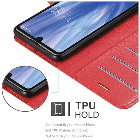Custodia Compatibile Con Sharp Aquos R3 In Rosso Carminio - Coperchio Protettiva Con Chiusura Magnetica, Funzione Stand E Tasca Per Le Carte - Foto 2