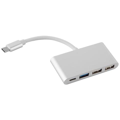 Cadorabo Multi-interfaccia Usb A 4 Porte Plug & Play Con Connettore Usb-c, Porta Di Ricarica Usb-c, 2 Porte Usb 2.0 E Usb 3.0 Per Laptop, Tablet E Dispositivi Moderni Con Porta Di Ricarica Usb-c Di Argento - Foto 2