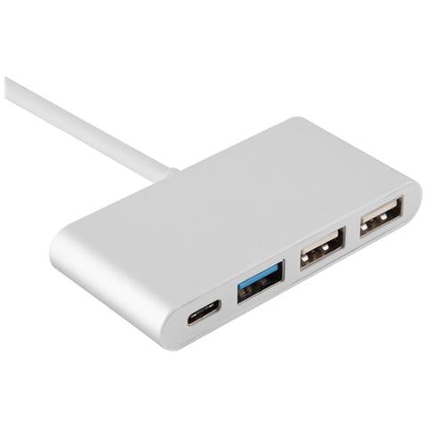 Cadorabo Multi-interfaccia Usb A 4 Porte Plug & Play Con Connettore Usb-c, Porta Di Ricarica Usb-c, 2 Porte Usb 2.0 E Usb 3.0 Per Laptop, Tablet E Dispositivi Moderni Con Porta Di Ricarica Usb-c Di Argento - Foto 6