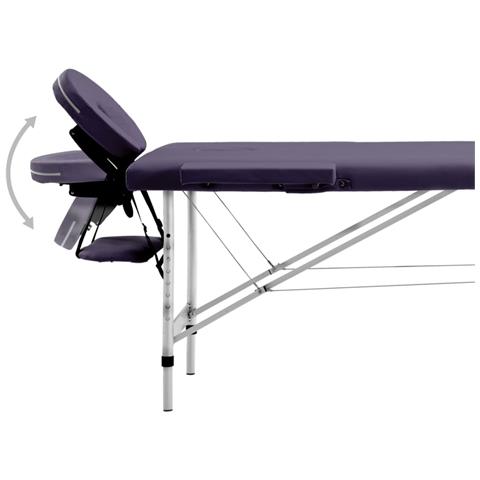Lettino Da Massaggio A 2 Sezioni In Alluminio Viola - Foto 9