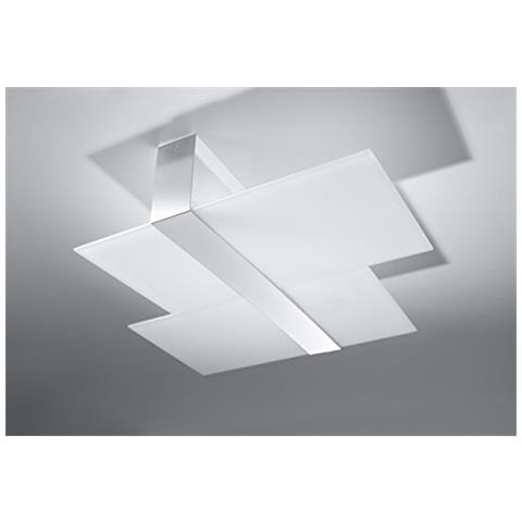 Novità! Plafoniera Cromo Per Salotto E Corridoio - Metallo E Vetro - Sollux Massimo Sl. 0188 Lampada Da Soffitto Quadrata, Stile Classico, A 2 Luci Led E-27 *** Lampade - I Prezzi Più Bassi Su Amazon! - Foto 2