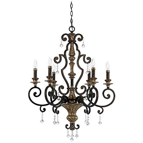 Quoizel Qz / marquette6 / a - Lampadario, In Bronzo Dorato, Con 6 Lampadine, 71,1 X 71,1 X 96,5 Cm - Foto 1