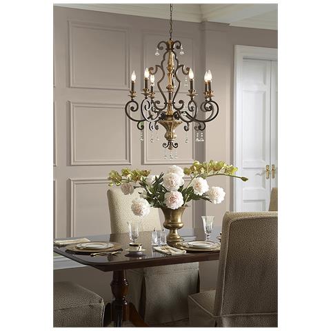 Quoizel Qz / marquette6 / a - Lampadario, In Bronzo Dorato, Con 6 Lampadine, 71,1 X 71,1 X 96,5 Cm - Foto 9