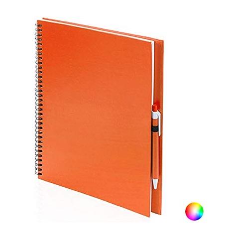 Bigbuy Scuola 144.730 Quaderno Ad Anelli Con Penna, Giallo, 23,7 X 29 X 2 Cm - Foto 1