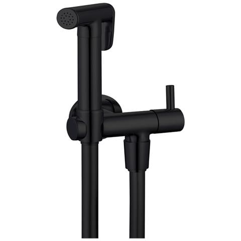 Idroscopino Wc Doccetta Ottone Portatile Shutoff Monogetto Con Leva Ogomondo Kit *** Finitura- : Nero Tondo - Foto 3