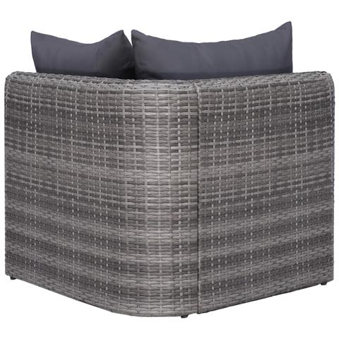 Set Divani Da Giardino 9 Pz Con Cuscini In Polyrattan Grigio - Foto 9