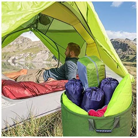 Borse 125l Garden Rifiuti Heavy Duty Con Maniglie Borsa Foglia Verde Con Militare Tessuto Della Tela Di Canapa (h45.7 Cm D55.8 Cm) - Foto 2