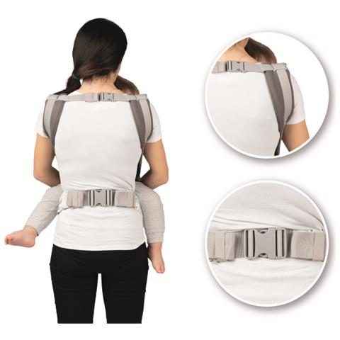 Collet Marsupio Ergonomico Porta Bebe Neonati Traspirante 2 Posizioni Con Cappuccio Retrattile Supporto Fascia Lombare Da 4 Mesi Fino A 20 Kg, Fiori Multicolori - Foto 2