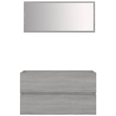 Set Mobili Da Bagno 2 Pz Grigio Sonoma In Legno Multistrato - Foto 1