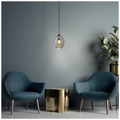 Lampadario Industrial Cadaques 1 Luce Acciaio Nero - Foto 1