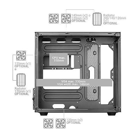 Case computer desktop ATX Mini Tower / Micro-ATX / Mini-ITX 2 Porte USB 2.0 / 1 USB 3.2 Gen 1 (3.1 Gen 1) Tipo Porte A Colore Rosa - Foto 1