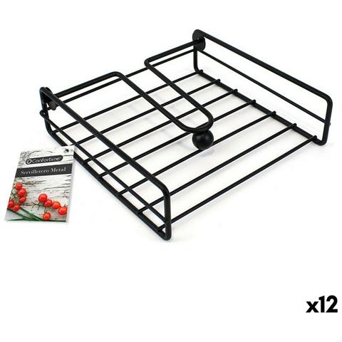Portatovagliolo Confortime Nero Metallo 19 X 19 X 5 Cm (12 Unità) - Foto 1