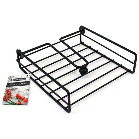 Portatovagliolo Confortime Nero Metallo 19 X 19 X 5 Cm (12 Unità) - Foto 2