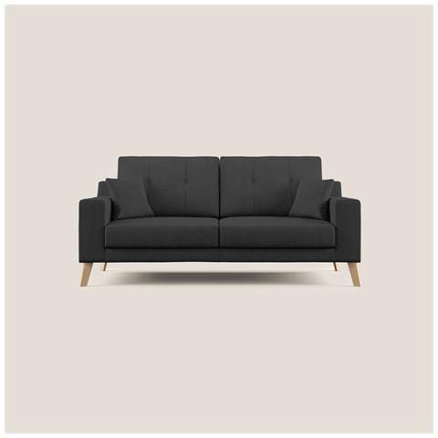 Danish Divano moderno in tessuto morbido impermeabile T02 146 cm nero - Foto 3