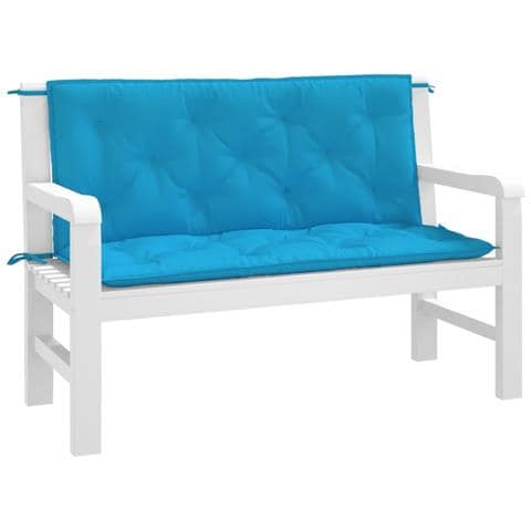 Cuscini Per Panca 2 Pz Azzurri 120x50x7cm In Tessuto Oxford - Foto 3