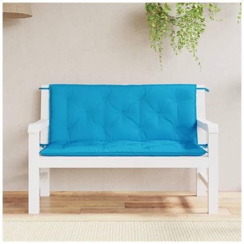 Cuscini Per Panca 2 Pz Azzurri 120x50x7cm In Tessuto Oxford - Foto 1
