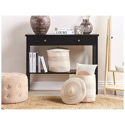 Set Di 2 Cestini Silopi Cotone Beige Chiaro - Foto 1