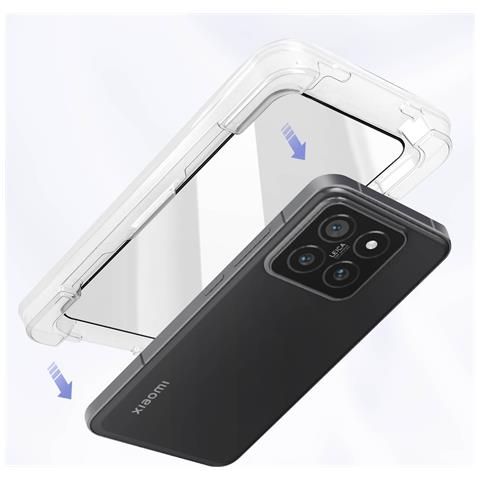 Vetro Temperato Per Xiaomi 14 Durezza 9h Antigraffio E Antimacchie, Nero - Foto 2