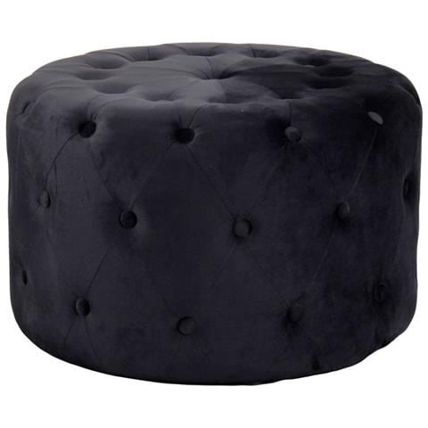 Pouf Seduta Rotondo 67 Cm Rivestito In Velluto Morbido E Colorato Softy - Black - Foto 1