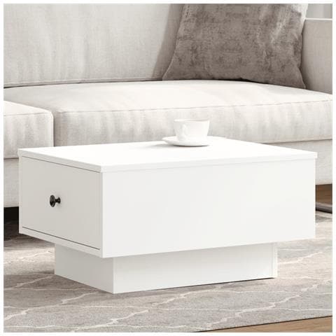 Tavolino Da Salotto Bianco 60x45x31 Cm In Legno Multistrato - Foto 1