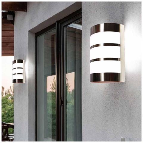 Applique In Acciaio Lampada Da Parete Muro Interno Esterno Portalampada E27 Ip44 - Foto 2