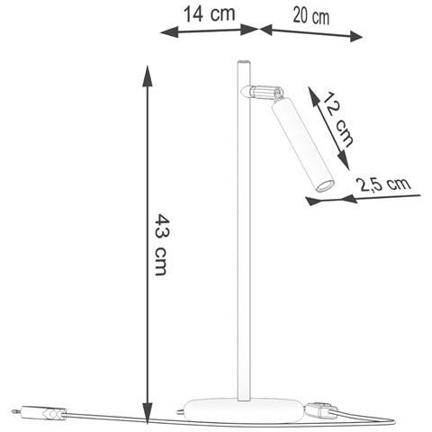Lampada Da Tavolo Pastelo Oro Sl. 1470 - Moderno Lampada Da Scrivania D'oro 43x14x20 Cm - Foto 2