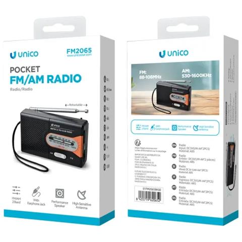 Radio FM Portatile FM2065 con Radiolina Analogica Speaker e Cuffia Colore Nero - Foto 1