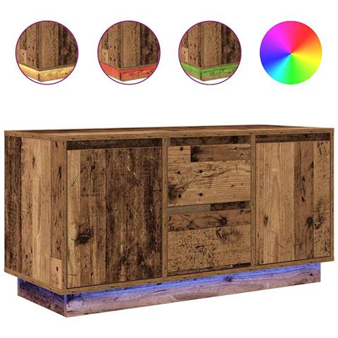 Mobile Porta TV con Luci LED Legno Antico 100x41x50 cm - Foto 1