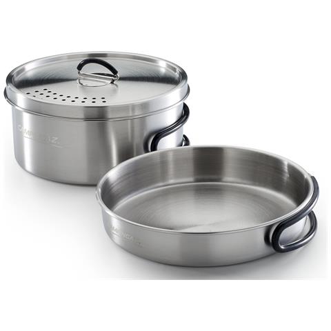 Topf-Set Trekking Kit 3-teilig edelstahl 1 Topf+ 1 Deckel+ 1 set di stoviglie da camping Acciaio inox - Foto 1