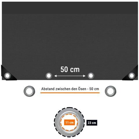 Telo Per Recinzione Da Cantiere 160g /m² Nero Pe 1 76m X 3 41m - Foto 2