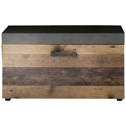 Panca Con Portaoggetti Indy - Marrone - Legno - 80x45x37 Cm - Foto 1