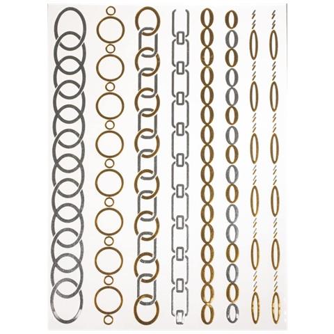 Tatuaggio Metallizzato 14x21 Cm Oro Argento Nero - Foto 1