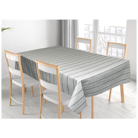 Tovaglia Miros Resinata Antimacchia Copritavolo Cucina Disegno California 140x140 Grigio - Foto 1