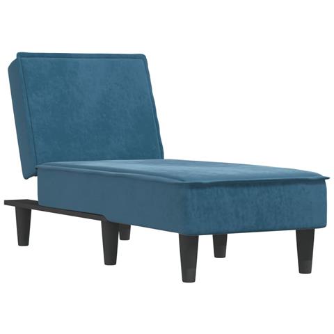 Chaise Longue In Velluto Blu - Foto 2