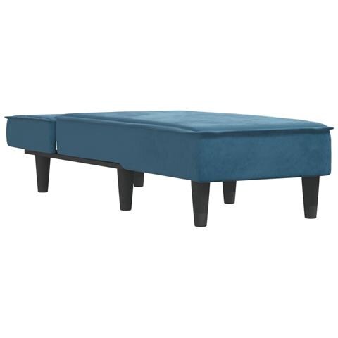 Chaise Longue In Velluto Blu - Foto 3