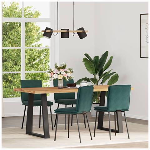 Sedie Da Pranzo 4 Pz Verde Scuro In Velluto - Foto 1