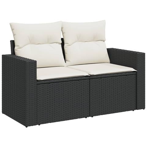 Set Divani Da Giardino 11 Pz Con Cuscini In Polyrattan Nero - Foto 3