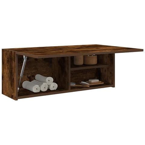 Armadietto Bagno Rovere Fumo 80x25x30 Cm In Legno Multistrato - Foto 1