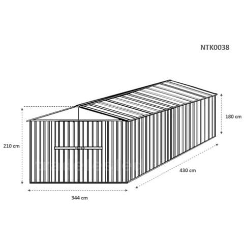 Garage Deposito Lamiera Box In Acciaio Zincato 360x430cm X H2.10m - 185kg - 15,48mq - Bianco - Foto 2