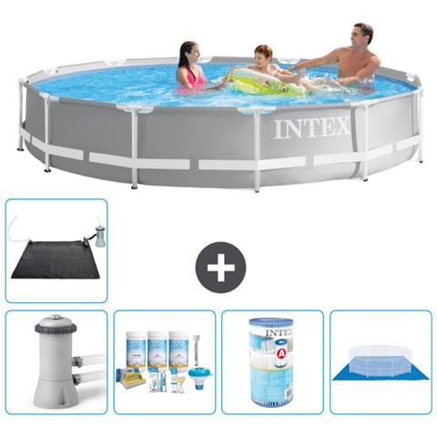 Piscina Fuori Terra - In Giro - 366x76 Cm - Grigio - Include Accessori Coordinati A2124 - Foto 1