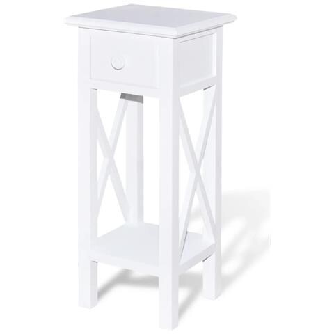 Lusso Casadino -  Tavolino Laterale Con Cassetto Bianco - Foto 1