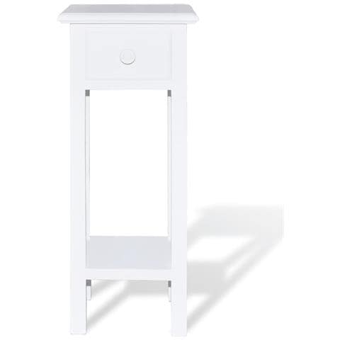 Lusso Casadino -  Tavolino Laterale Con Cassetto Bianco - Foto 2