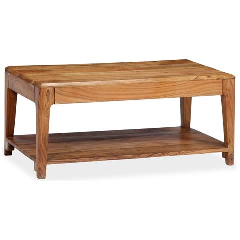 Tavolino Da Salotto In Legno Massello 88x50x38 Cm - Foto 2