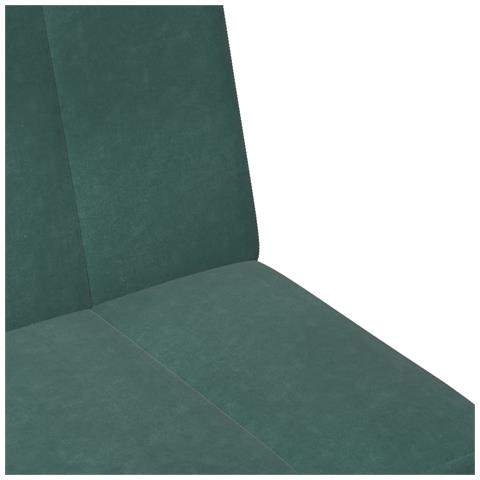 Divano Letto a 2 Posti con Poggiapiedi Verde Scuro in Velluto - Foto 9