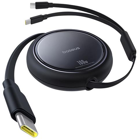 Bright Mirror Series Cavo Usb-c Retrattile - 2 X Usb-c 100w 1m - Nero - Foto 1