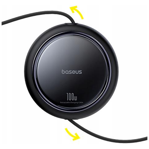 Bright Mirror Series Cavo Usb-c Retrattile - 2 X Usb-c 100w 1m - Nero - Foto 2
